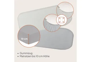 Bamboo Sheet set van 2 hoeslaken 70x28 cm voor wieg & reiswieg – lakentjes voor babybedje – bamboe viscose, met elastiek, ademend & zacht – geschikt voor matrassen tot 10 cm – milieuvriendelijk van Lionelo in Grijs – productfoto 4 van 5