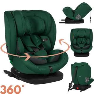Bastiaan i-Size 4in1 Autostoel ISOFIX 360° Draaibaar – Van Geboorte tot 12 Jaar (40-150 cm) – RWF & FWF – Top Tether – Memory Foam – SideProtect – Brede Comfortzitting – i-Size by Lionelo in Green – product photo 1 of 3