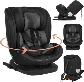 Bastiaan i-Size 4in1 Autostoel ISOFIX 360° Draaibaar – Van Geboorte tot 12 Jaar (40-150 cm) – RWF & FWF – Top Tether – Memory Foam – SideProtect – Brede Comfortzitting – i-Size by Lionelo in Black – product photo 1 of 3