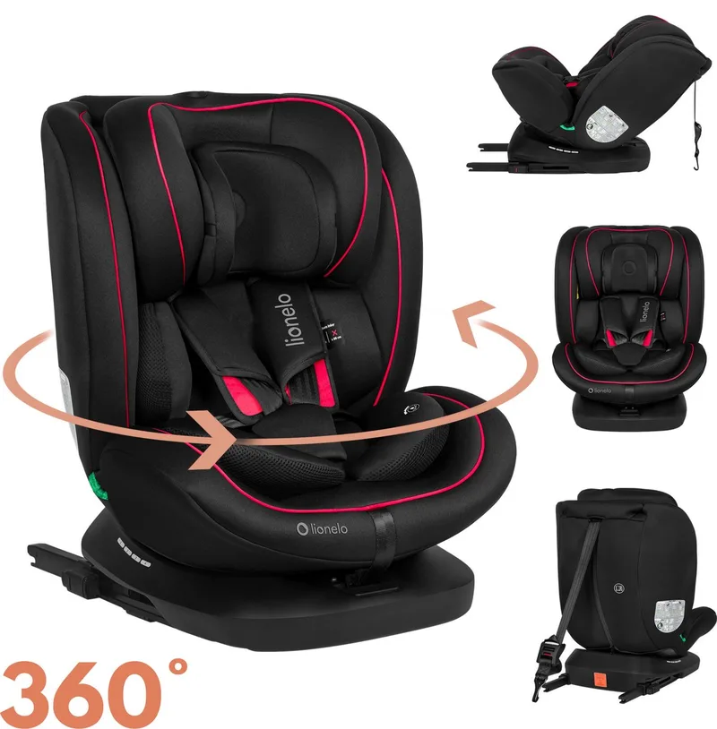 Bastiaan - i-Size Autostoeltje 4in1 - 360° - ISOFIX - Groep 0-1-2-3 - 40-105cm van Lionelo in Zwart – productfoto