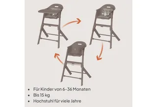 Beny – Hoge Kinderstoel 6–36 Maanden – 3-puntsgordel – Verstelbaar Dienblad & Voetsteun – Wasbare Inleg – Compact & Lichtgewicht by Lionelo in Beige – product photo 3 of 5