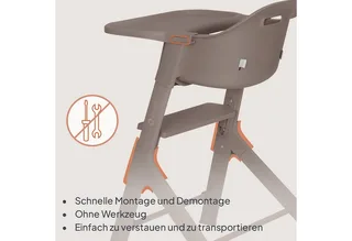 Beny – Hoge Kinderstoel 6–36 Maanden – 3-puntsgordel – Verstelbaar Dienblad & Voetsteun – Wasbare Inleg – Compact & Lichtgewicht by Lionelo in Beige – product photo 5 of 5