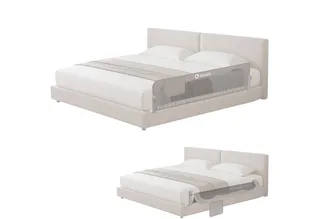 Bedrail Eva (twee veiligheidsgordels, kantelverstelling, eenvoudige montage), eenvoudige montage, opklapbaar om 180 graden, robuuste constructie van Lionelo in Grijs – productfoto 3 van 4