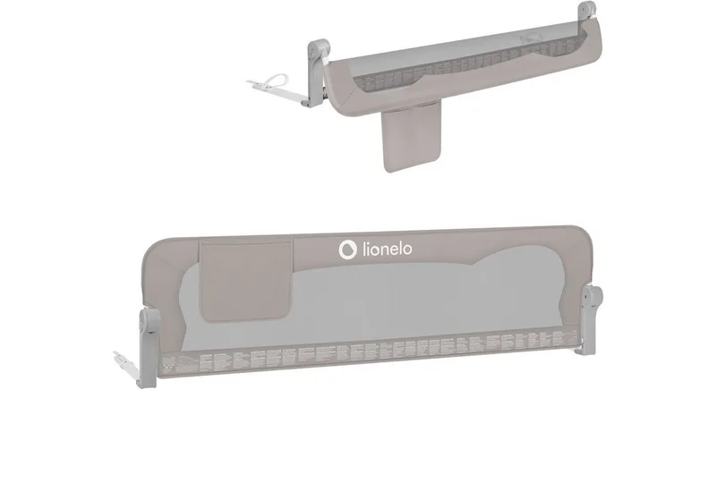 Bedrail Eva (twee veiligheidsgordels, kantelverstelling, eenvoudige montage), eenvoudige montage, opklapbaar om 180 graden, robuuste constructie van Lionelo in Grijs – productfoto 2 van 4