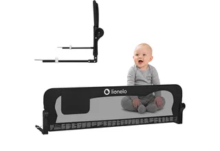 Bedrail Eva (twee gordels, kantelverstelling, eenvoudige montage), eenvoudige montage, opklapbaar om 180 graden, robuuste constructie van Lionelo in Zwart – productfoto 1 van 4