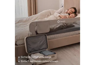 Bedrail Eva (twee gordels, kantelverstelling, eenvoudige montage), eenvoudige montage, opklapbaar om 180 graden, robuuste constructie van Lionelo in Beige, Bruin – productfoto 5 van 5