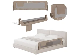 Bedrail Eva (twee gordels, kantelverstelling, eenvoudige montage), eenvoudige montage, opklapbaar om 180 graden, robuuste constructie van Lionelo in Beige, Bruin – productfoto 3 van 5