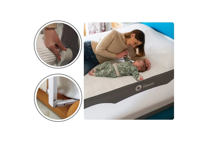Bedrail HANNA (set), 180 graden 66 cm hoog Standsafe SecureBelt van Lionelo in Grijs – productfoto 2 van 5