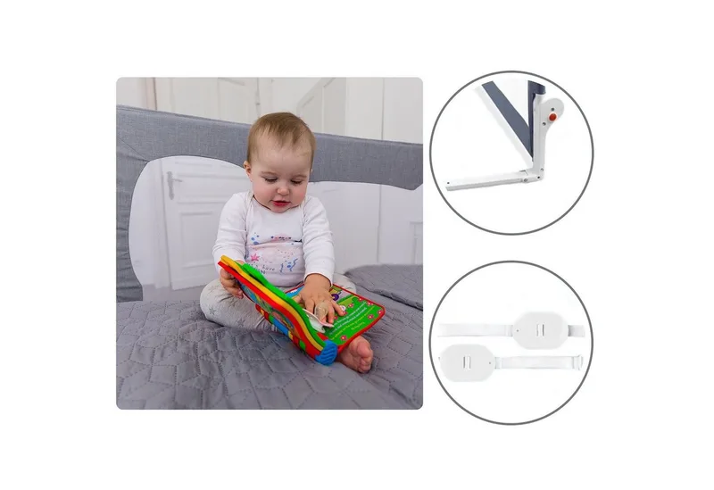 Bedrail HANNA (set), 180 graden 66 cm hoog Standsafe SecureBelt van Lionelo in Grijs – productfoto 3 van 5