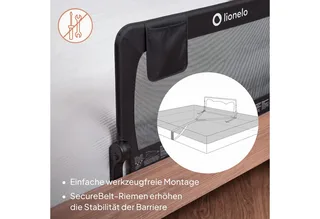 Bettschutzgitter HANNA (Set, Set), 180 Grad 66 cm hoch Standsafe SecureBelt von Lionelo in Beige, Braun – Produktfoto 5 von 5