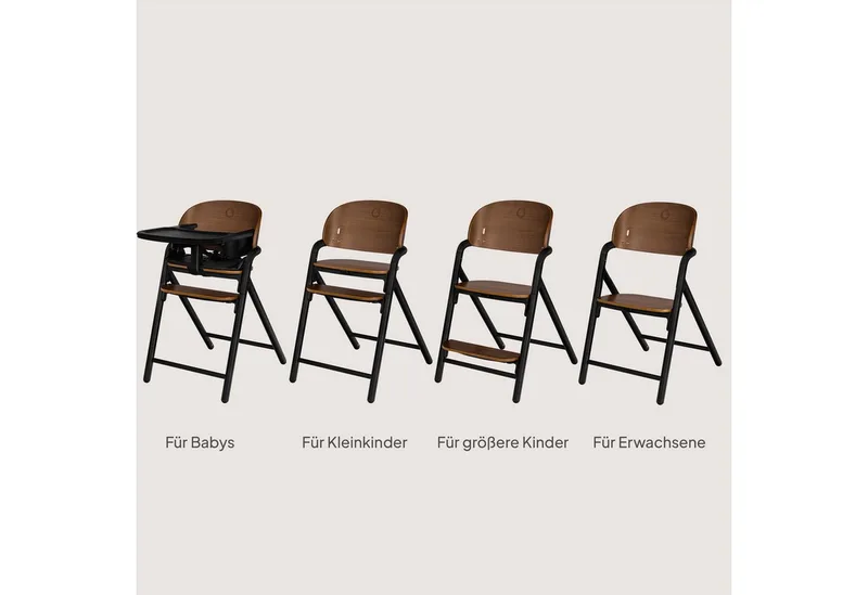 Celia 3-in-1 Houten Kinderstoel – Van Baby tot Volwassene – Verstelbare Zitting & Voetsteun – 5-punts Gordel – Eco-leer Bekleding – Inclusief BabySet & Eetblad – Draagvermogen tot 110 kg von Lionelo in Schwarz – Produktfoto 4 von 4