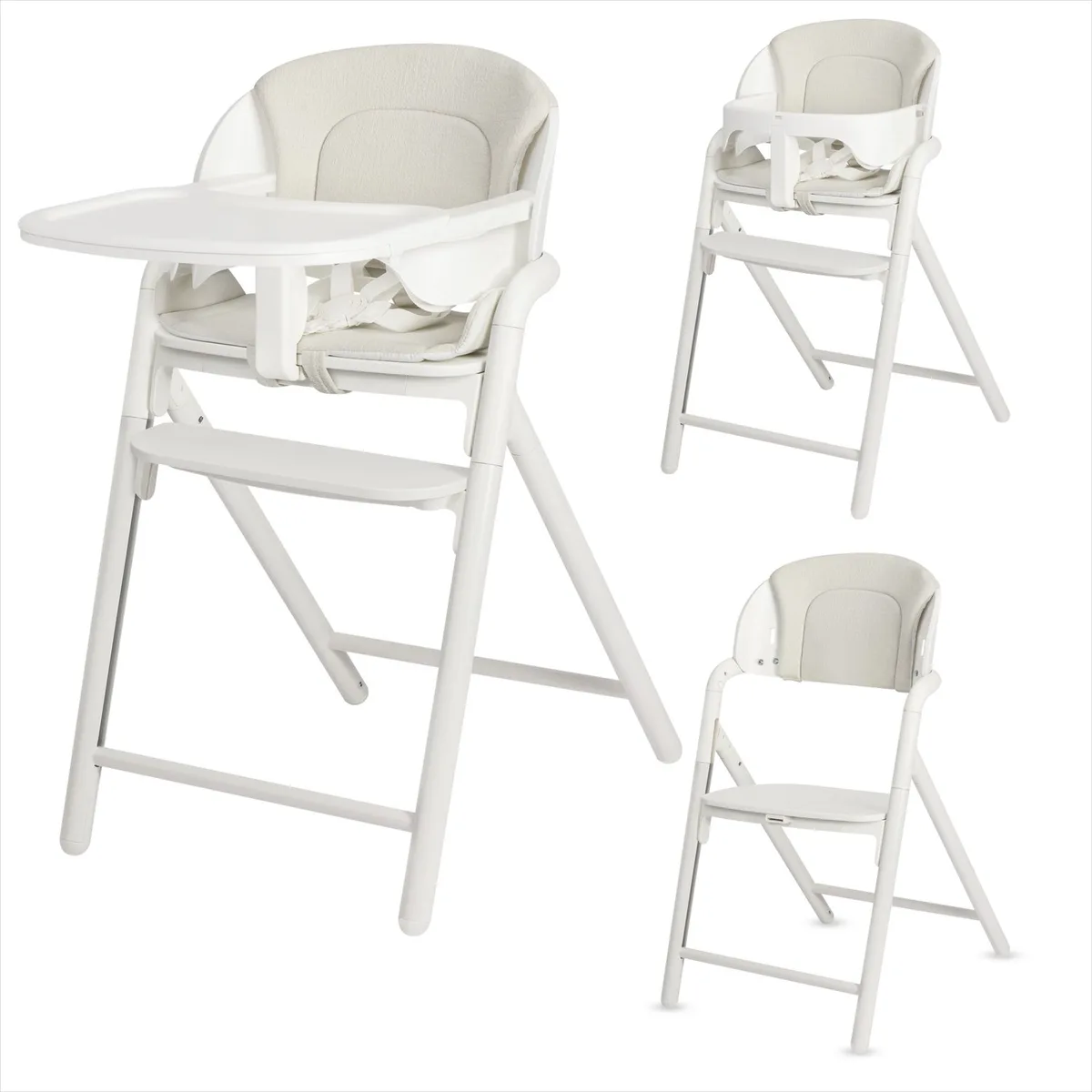 Celia Close&Cosy 3-in-1 Kinderstoel – Van Baby tot Volwassene – 6 Hoogtestanden – Verstelbare Zitting & Voetensteun – 5-Puntsgordel – Inclusief BabySet, Eetblad & Rond Kussen – Tot 110 kg von Lionelo in Weiß – Produktfoto