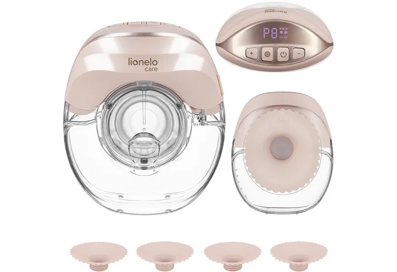 Elektrische Milchpumpe FIDI FREE SLIM, Set, Komplett-Set, 4 Trichtergrößen, 3-phasig/≤40 dB/214 g/150 ml/USB-C/4 Trichtergrößen van Lionelo in Lila – productfoto