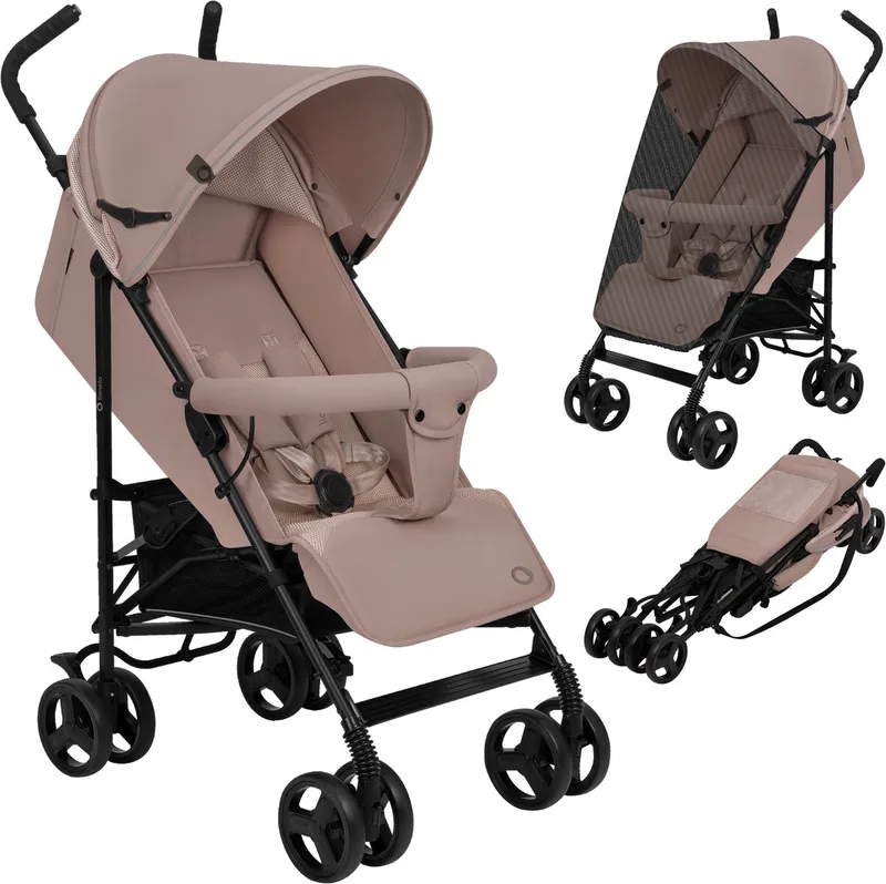 Elia - Buggy - Lichte 7kg en Duurzame Kinderwagen - Paraplu Buggy - 5-Punts Gordel - Rijke set - Grote Mand - Muskietennet - Geschikt voor Kinderen tot 15 kg - Verstelbare rugleuning tot Ligpositie en voetensteun - van 6 maanden tot 5 jaar van Lionelo in Beige – productfoto