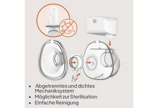 Fidi Free Lumi - Elektrische borstkolf - 2 werkingsstanden - massagefunctie - 9 versstelbare niveaus van kracht - 6 verschillende maten van siliconen - capaciteit van 180 ml - energiebesparend - stille werking - timer by Lionelo in White – product photo 4 of 5