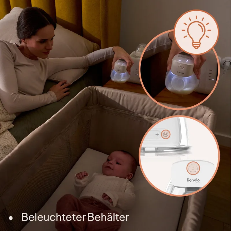 Fidi Free Lumi - Elektrische borstkolf - 2 werkingsstanden - massagefunctie - 9 versstelbare niveaus van kracht - 6 verschillende maten van siliconen - capaciteit van 180 ml - energiebesparend - stille werking - timer by Lionelo in White – product photo 5 of 5