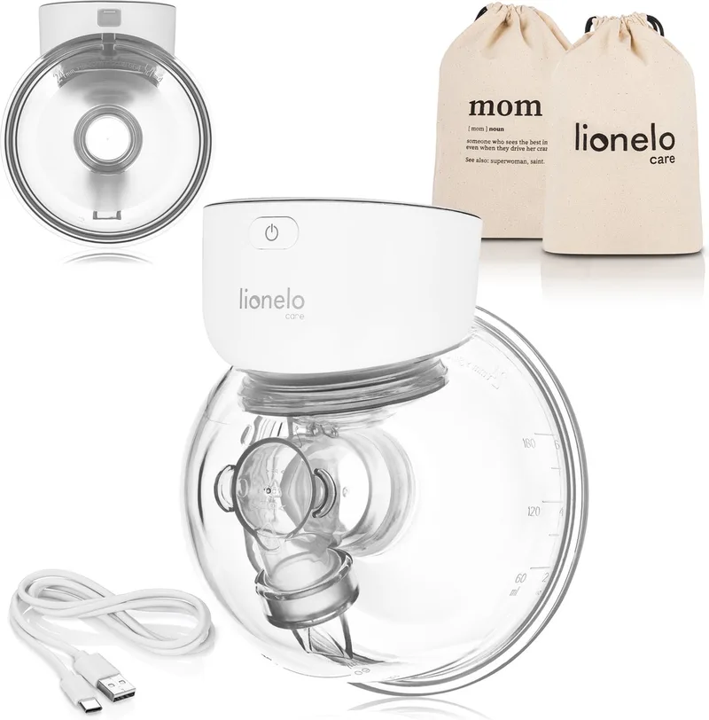 Fidi Free Simple - Borstkolf - Elektrische moedermelkpomp - 180 ml - handsfree van Lionelo in Wit – productfoto