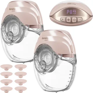 Fidi Free Slim Duo Dubbele Borstkolf Hands-Free – Set van 2 – Zeer Stil ≤40 dB – Driefasig Systeem met 8 Niveaus – Licht 214 g – 2×150 ml Tritan Reservoir – 8 Flenzen (17–24 mm) by Lionelo in White – product photo 1 of 4