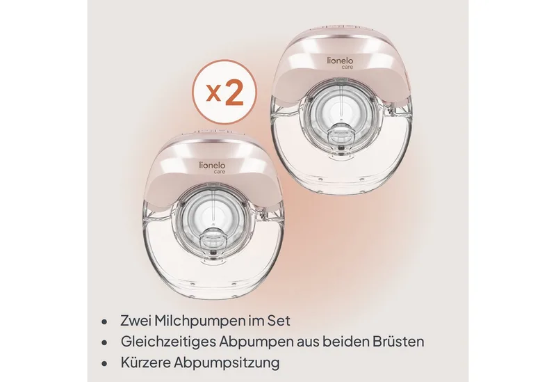 Fidi Free Slim Duo Dubbele Borstkolf Hands-Free – Set van 2 – Zeer Stil ≤40 dB – Driefasig Systeem met 8 Niveaus – Licht 214 g – 2×150 ml Tritan Reservoir – 8 Flenzen (17–24 mm) by Lionelo in White – product photo 4 of 4