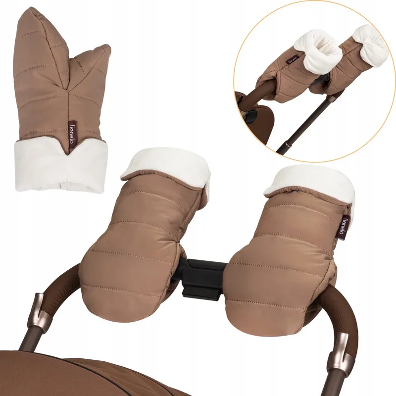 Handmuff Oli – Kinderwagen handmoffen – Warme water- en winddichte voor duwstang – Universele maat – Magnetische bevestiging – Zachte Shu-voering – Winter handwarmer voor buggy en wandelwagen – Warm comfort voor koude winterdagen by Lionelo in Handschoenen – product photo