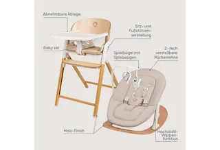 Hochstuhl CELIA (3-in-1-Hochstuhl Komplettset), 3in1/Einhandverstellung/Kunstleder/Tablett/Babyset enthalten by Lionelo in Celia SET – product photo 3 of 5