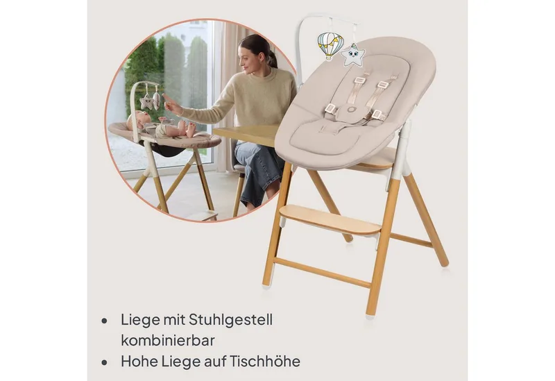 Hochstuhl CELIA (3-in-1-Hochstuhl Komplettset), 3in1/Einhandverstellung/Kunstleder/Tablett/Babyset enthalten by Lionelo in Celia SET – product photo 4 of 5