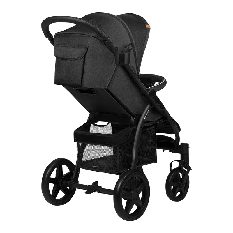 Kinder-Buggy ANNET PLUS, Fußdecke, großer Korb, ab 0 bis 36 Monate von Lionelo in Schwarz – Produktfoto 2 von 3