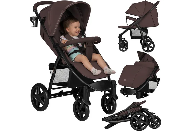 Kinder-Buggy ANNET PLUS, Fußdecke, großer Korb, ab 0 bis 36 Monate van Lionelo in Braun – productfoto