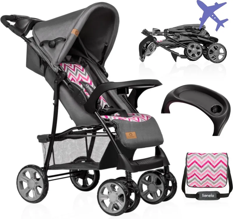 Kinder-Buggy Emma, Tasche Leicht SGS i EN Bis 15kg by Lionelo in Rosa – product photo