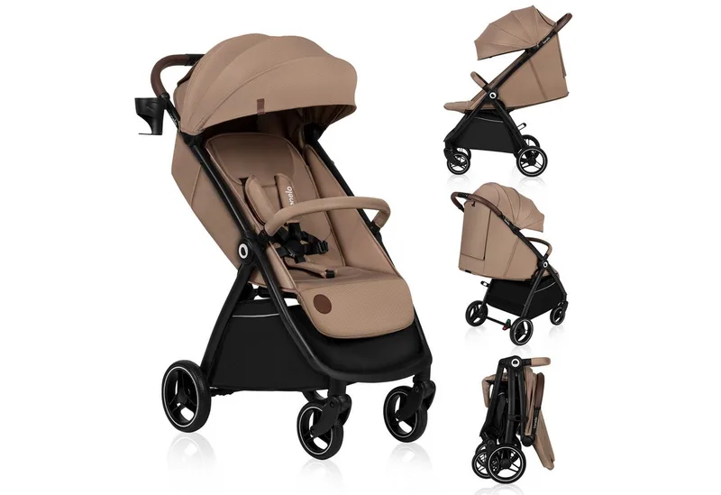 Kinder-Buggy INGRRID, (Set), Auto-Folding/Einhand-Faltung/UPF50+/bis 22 kg van Lionelo in Beige – productfoto