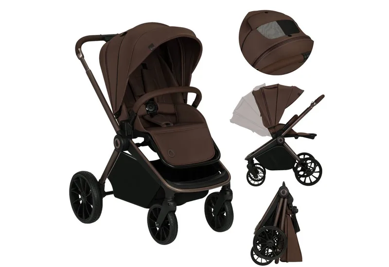 Buggy MIKA PLUS, set, XXL-kap, UPF50+, met ventilatiesysteem van Lionelo in Goud – productfoto