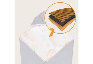 Kinderdecke TRAVEL SWADDLE BLANKET, lionelo, Hypoallergene Materialien/Bambus und Baumwolle/TOG 2,5 by Lionelo in Grey – product photo 2 of 5