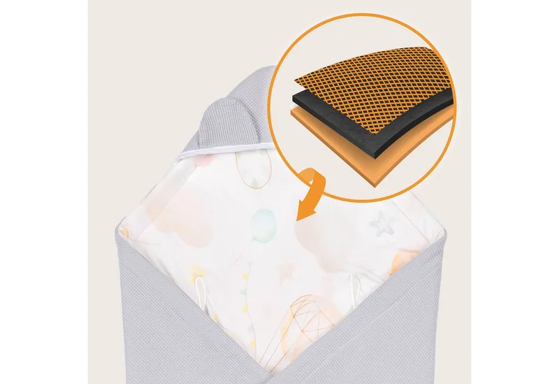 Kinderdecke TRAVEL SWADDLE BLANKET, lionelo, Hypoallergene Materialien/Bambus und Baumwolle/TOG 2,5 by Lionelo in Grey – product photo 2 of 5