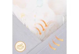 Kinderdecke TRAVEL SWADDLE BLANKET, lionelo, Hypoallergene Materialien/Bambus und Baumwolle/TOG 2,5 by Lionelo in Grey – product photo 5 of 5