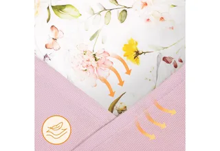 Kinderdecke TRAVEL SWADDLE BLANKET, lionelo, Hypoallergene Materialien/Bambus und Baumwolle/TOG 2,5 by Lionelo in Pink – product photo 5 of 5