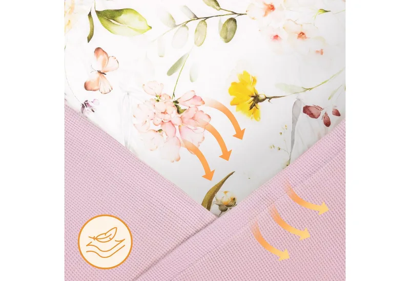 Kinderdecke TRAVEL SWADDLE BLANKET, lionelo, Hypoallergene Materialien/Bambus und Baumwolle/TOG 2,5 by Lionelo in Pink – product photo 5 of 5