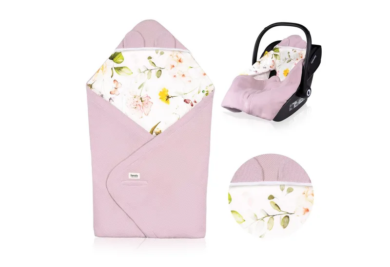 Kinderdecke TRAVEL SWADDLE BLANKET, lionelo, Hypoallergene Materialien/Bambus und Baumwolle/TOG 2,5 by Lionelo in Pink – product photo 1 of 5