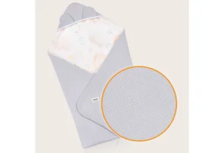 Kinderdecke TRAVEL SWADDLE BLANKET, lionelo, Hypoallergene Materialien/Bambus und Baumwolle/TOG 2,5 by Lionelo in Grey – product photo 3 of 5