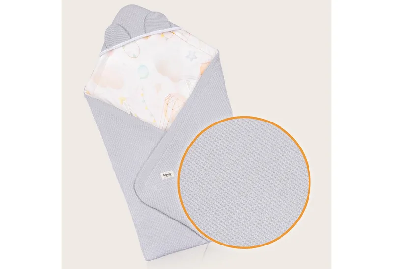 Kinderdecke TRAVEL SWADDLE BLANKET, lionelo, Hypoallergene Materialien/Bambus und Baumwolle/TOG 2,5 by Lionelo in Grey – product photo 3 of 5