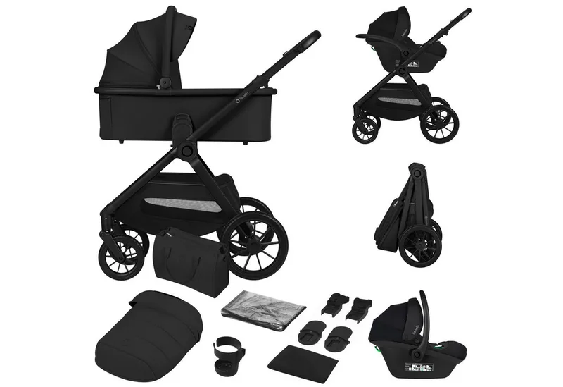 Kombi-Kinderwagen LAYLA 3IN1, (Set), 3D-Panoramabelüftung/ XXL-Sitz/ komfortable Federung van Lionelo in Schwarz – productfoto