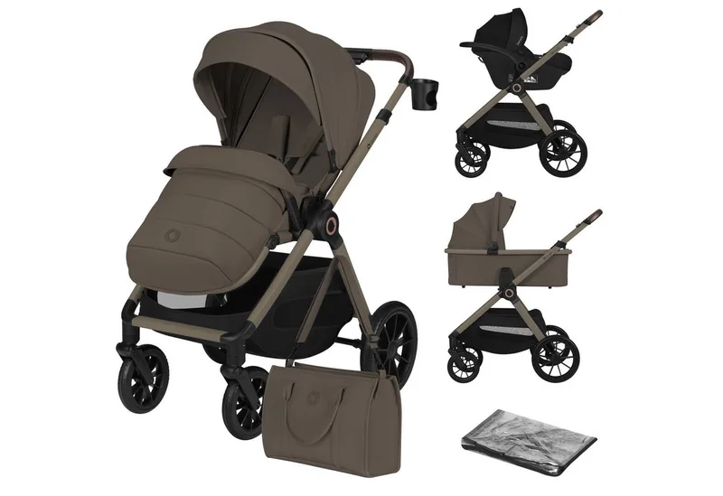 Kombi-Kinderwagen LAYLA 3IN1, (Set), 3D-Panoramabelüftung/ XXL-Sitz/ komfortable Federung van Lionelo in Beige – productfoto