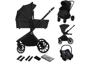 Kombi-Kinderwagen MIKA PLUS 3IN1, (Set), 3in1 Set mit Astrid i-size/XXL-Verdeck/Komfortable Dämpfung by Lionelo in Black – product photo 1 of 3