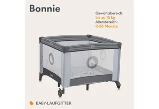 Laufgitter BONNIE (Set), Große Fläche, Seiteneingang, leicht klappbar, Transporttasche von Lionelo in Grau – Produktfoto 2 von 5