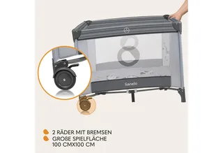 Laufgitter BONNIE (Set), Große Fläche, Seiteneingang, leicht klappbar, Transporttasche von Lionelo in Grau – Produktfoto 5 von 5