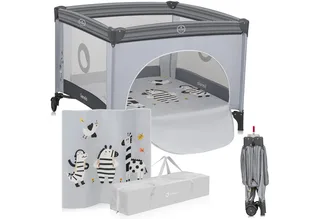 Laufgitter BONNIE (Set), Große Fläche, Seiteneingang, leicht klappbar, Transporttasche von Lionelo in Grau – Produktfoto 1 von 5