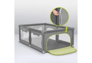 Laufgitter WILLOW XL (Set), sehr große Spielfläche, 2 abschließbare Seiteneingänge von Lionelo in Grau – Produktfoto 3 von 5