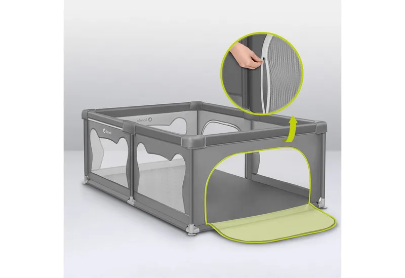 Laufgitter WILLOW XL (Set), sehr große Spielfläche, 2 abschließbare Seiteneingänge von Lionelo in Grau – Produktfoto 3 von 5