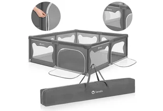 Laufgitter WILLOW XL (Set), sehr große Spielfläche, 2 abschließbare Seiteneingänge von Lionelo in Grau – Produktfoto 1 von 5