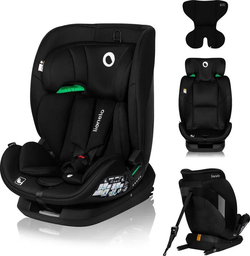 Lavender i-Size Autostoel 76-150 cm – Groep 1/2/3 (9-36 kg, 1,5-12 Jaar) – ISOFIX & Top Tether – 5 Ligposities – 13-Standen Hoofdsteun – SideProtect – Stalen Versterking – Ventilatie de Lionelo en Zwart – photo produit