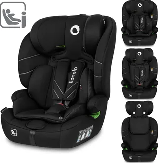 Levi - Autostoel - vanaf 1,5 tot 12 jaar (76-150 cm / 9-36 kg / Groep 1/2/3) - Comfortabele Brede Zitting - Memory Foam - 10-standen Hoofdsteun - i-Size Autostoeltje by Lionelo in Black – product photo 1 of 3